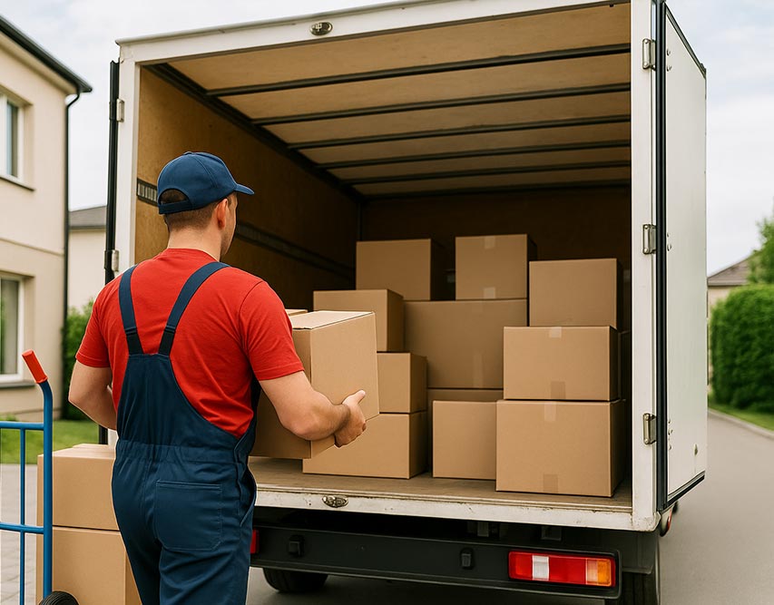 KK Movers team handling boxes